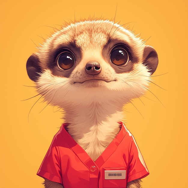 Vecteur une infirmière suricate agile dans le style des dessins animés