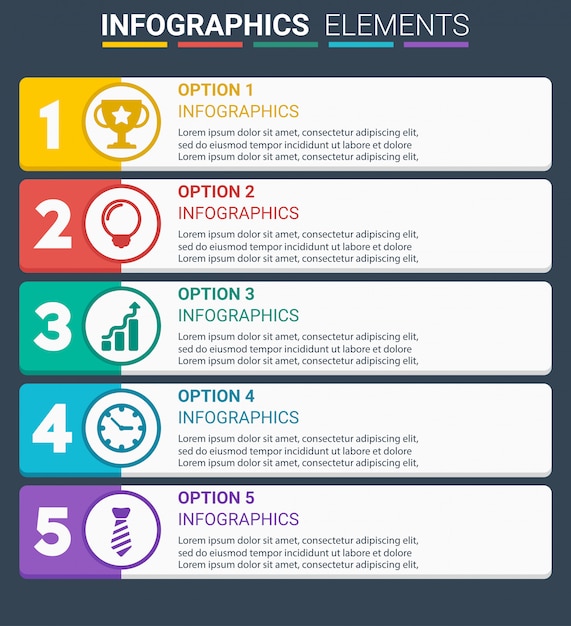 Infographics Element Design The Number Top Cinq