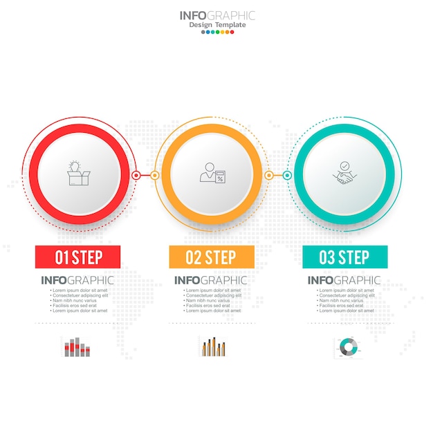 Infographie Avec 3 étapes Options Pièces étapes Ou Processus