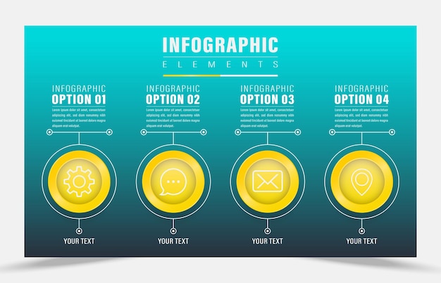 Infographie En 4 étapes Style De Modèle D'élément D'idée Principale