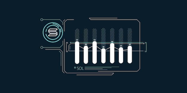 Infographie abstraite du taux de change solana stable