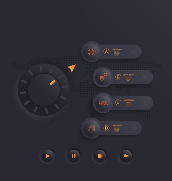 Infographie abstraite soft ui 4 étapes
