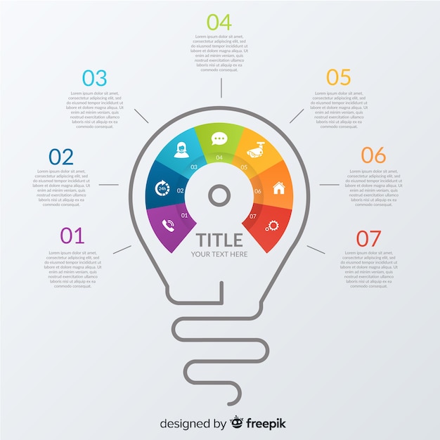 Infographie De L'ampoule Arc-en-ciel