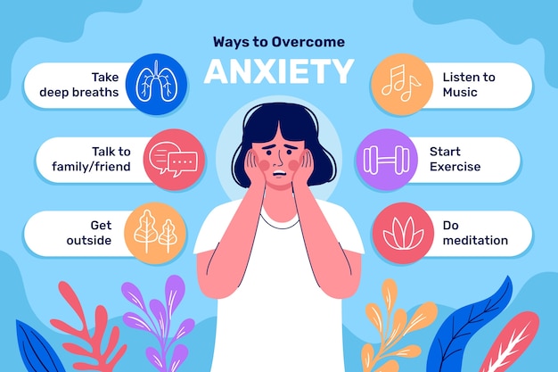 Infographie sur l'anxiété de la conception plate