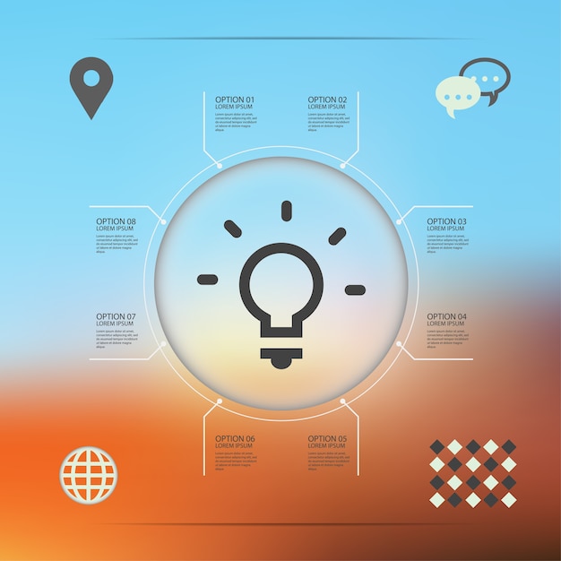 Vecteur infographie avec arrière-plan flou