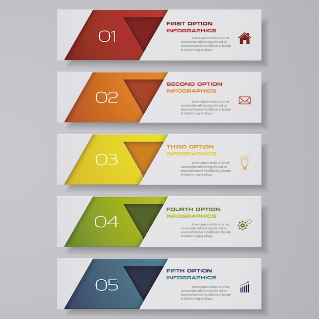 Vecteur infographie avec bannières verticales