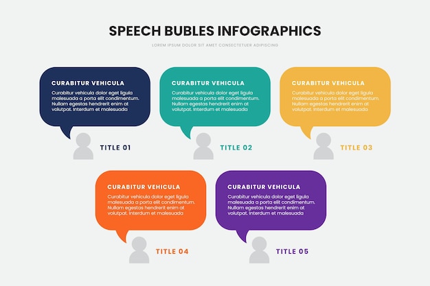 Vecteur infographie de bulles de discours design plat