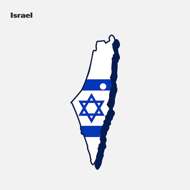 Infographie De La Carte Du Drapeau Du Pays D'israël