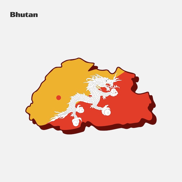 Infographie De La Carte Du Drapeau De La Nation Du Pays Du Bhoutan