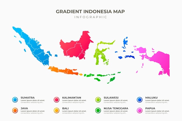 Infographie De Carte De Gradient Indonésien