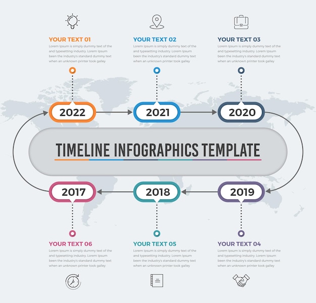 Infographie De Chronologie Horizontale Moderne Simple