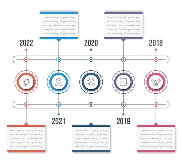 Vecteur infographie de chronologie moderne simple