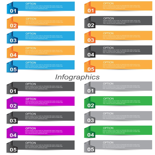 Infographie De Collection Avec étapes Et Options