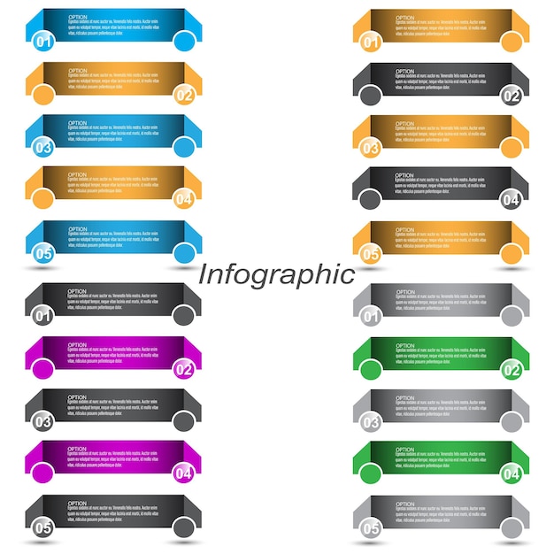 Infographie De Collection Avec étapes Et Options