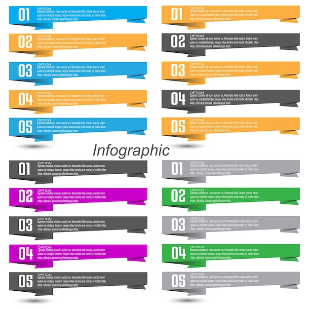 Infographie De Collection Avec étapes Et Options