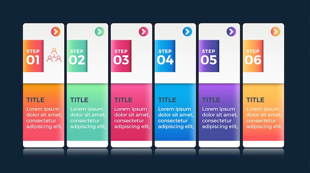 Infographie Colorée Avec 6 étapes D'options