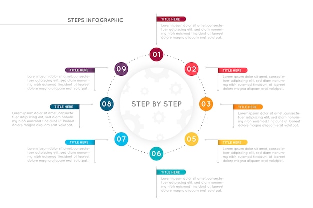 Infographie Colorée à étapes Plates