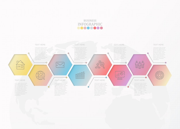 Infographie Colorée Et Icônes Pour Concept D'entreprise.