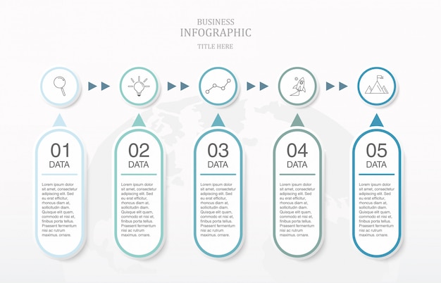 Infographie En Couleur Bleue Et Icônes Pour Le Concept D'entreprise.