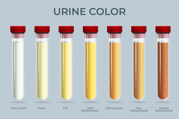 Vecteur infographie de la couleur de l'urine dégradée