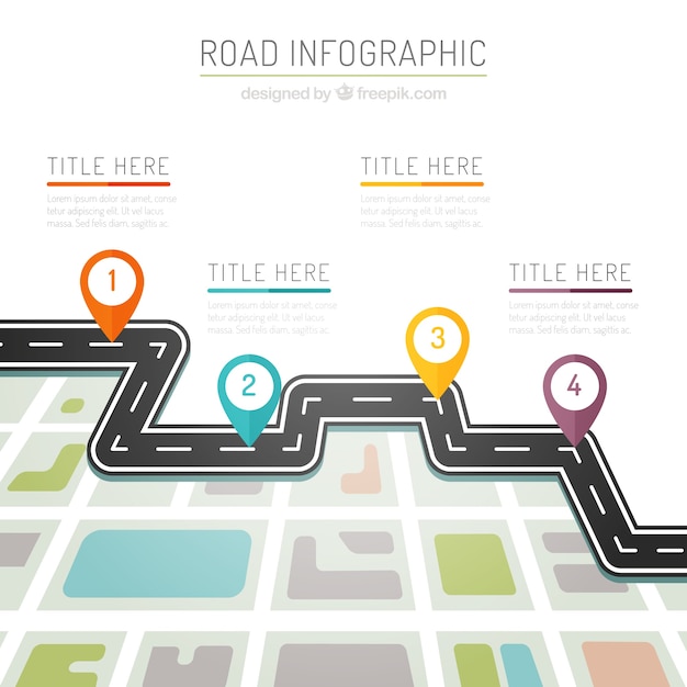 Vecteur infographie couleurs de route