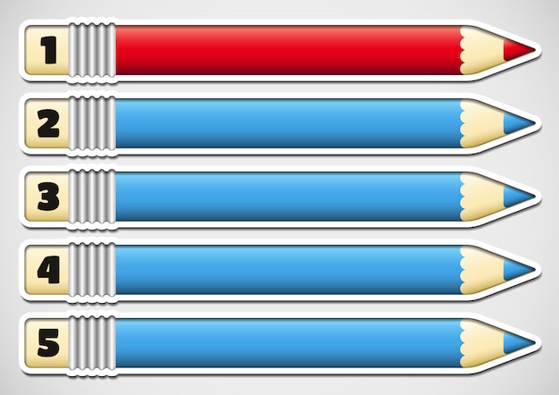 Infographie avec des crayons numérotés