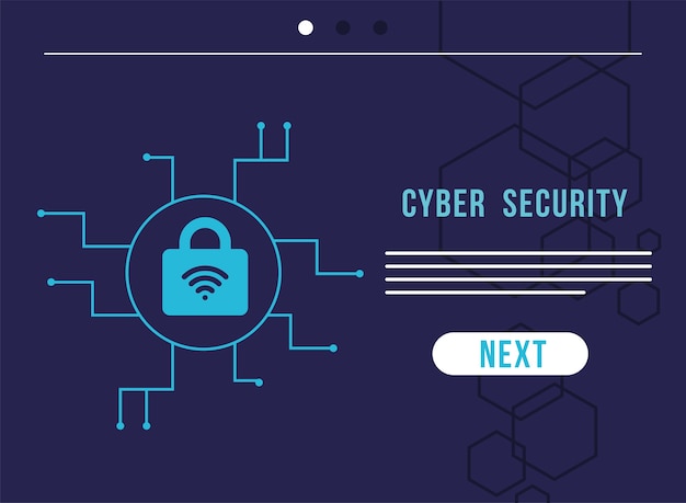 Vecteur infographie de cybersécurité avec cadenas et conception d'illustration de signal wifi