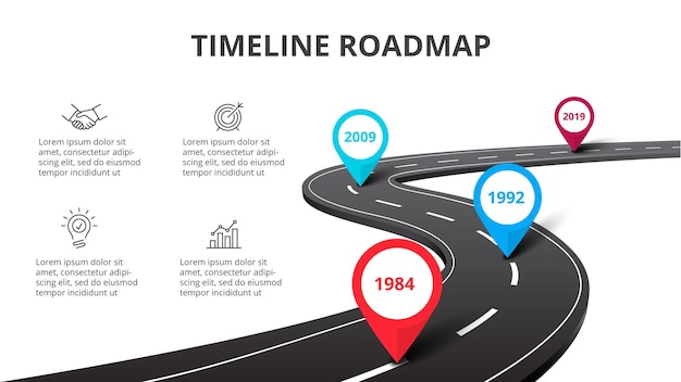 Infographie de dégradé avec 4 sphères. Concept créatif pour infographie.