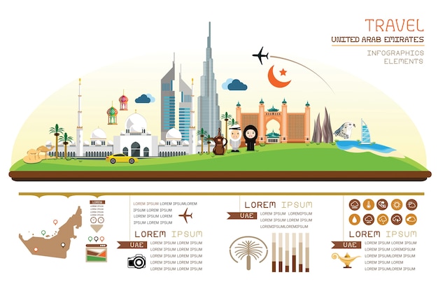 Infographie Design Emblème Des émirats Arabes Unis.