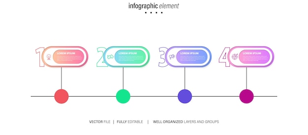 Vecteur infographie de données colorées vectorielles avec détails