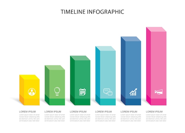 Vecteur infographie de données rectangle étape croissance succès modèle de conception. peut être utilisé pour la mise en page du flux de travail, l'étape commerciale, la bannière, la conception web.