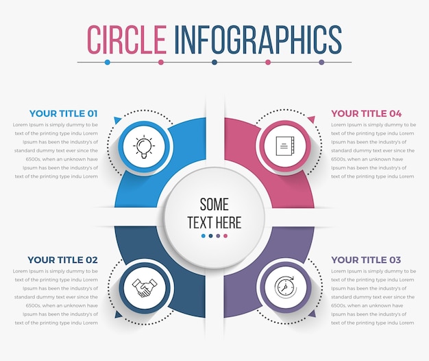 Infographie Du Cercle D & # 39; Affaires Avec 04 étapes