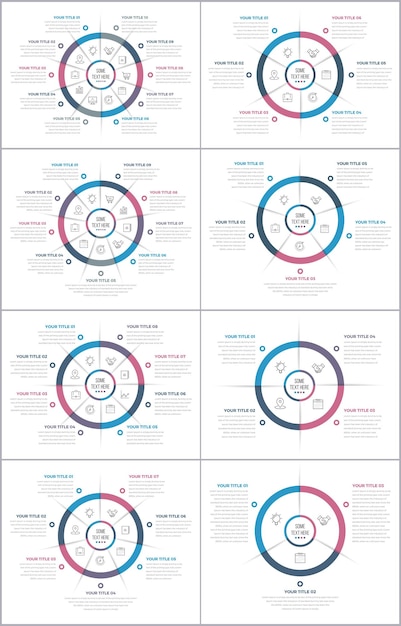 Vecteur infographie du cercle d'affaires (ensemble)