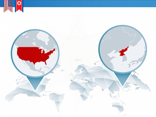 Infographie Du Conflit Entre Les états-unis D'amérique Et La Corée Du Nord