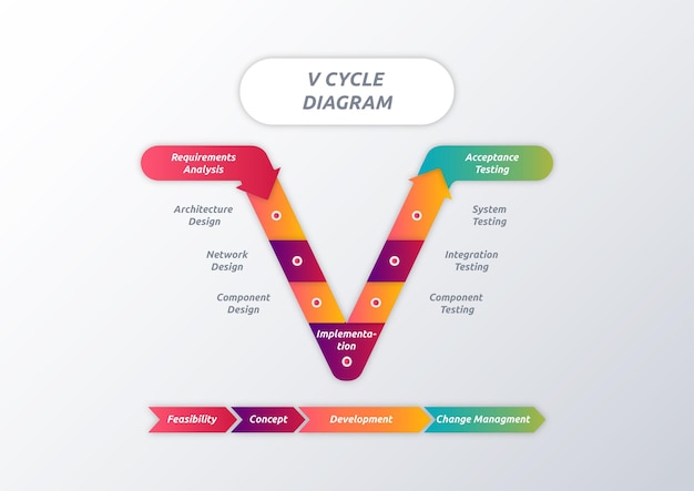 Vecteur infographie du diagramme du cycle v