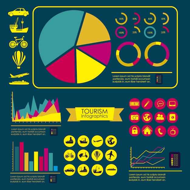 Vecteur infographie du tourisme