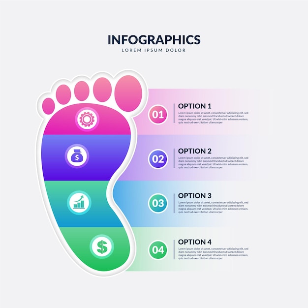 Infographie De L'empreinte Du Modèle De Dégradé