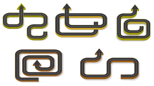 Infographie De L & # 39; Entreprise Abstraite Sous La Forme D & # 39; Une Route Automobile Avec Des Marquages Routiers