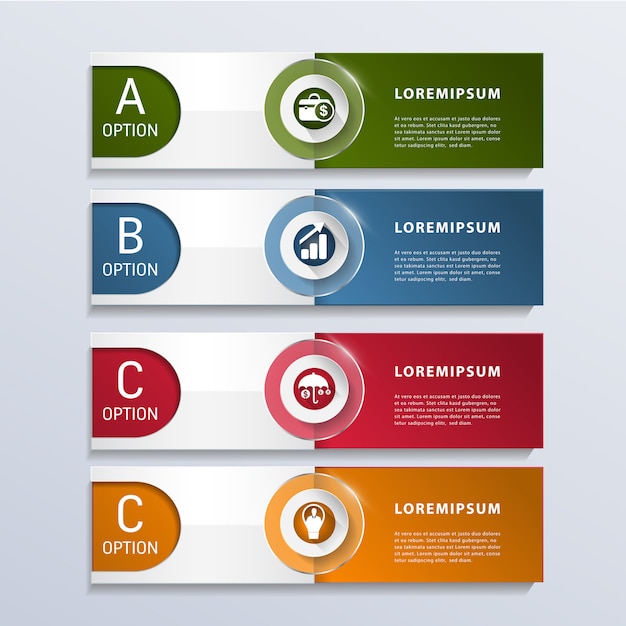 Vecteur infographie de l'entreprise moderne 3 options