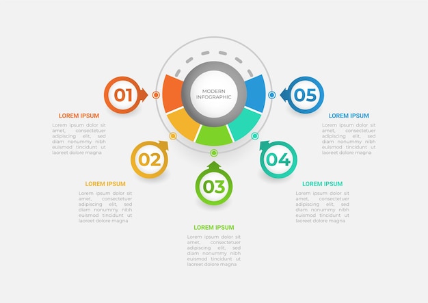 Infographie D'entreprise De Présentation Avec Cinq Sections