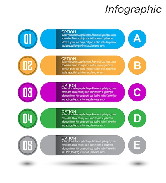 Infographie Avec étapes Et Options, Bannière Pour La Conception D'entreprise Et Modèle De Site Web