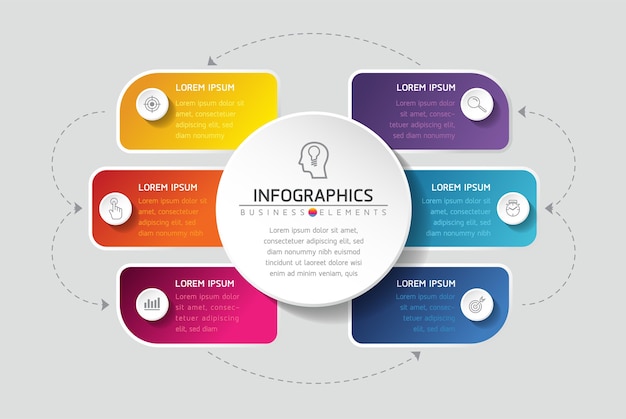 Infographie. étapes Ou Processus. 6 étapes.