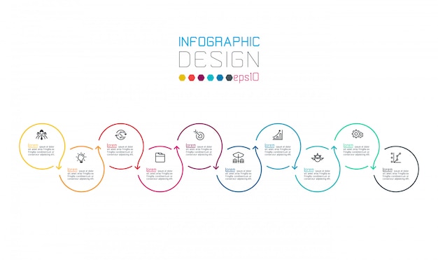 Infographie D'étiquette De Cercle Avec étape Par étape