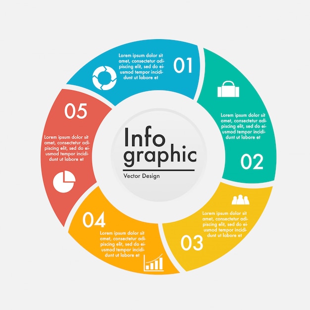 Infographie Financière Entreprise Dans Le Style De Roue Avec Un Espace Pour Le Texte