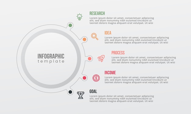 Infographie En Forme De Cercle Option 5 Points