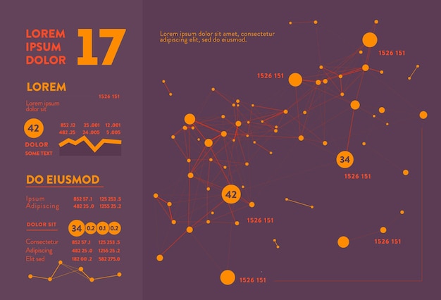 Infographie Futuriste. Conception Esthétique De L'information. Visualisation Graphique De Fils De Données Complexes. Graphique De Données Abstraites. Illustration Vectorielle