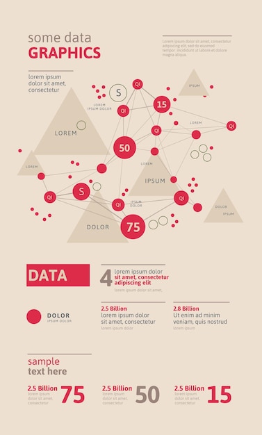 Infographie futuriste. Conception esthétique de l'information. Visualisation graphique de fils de données complexes. Graphique de données abstraites. Illustration vectorielle