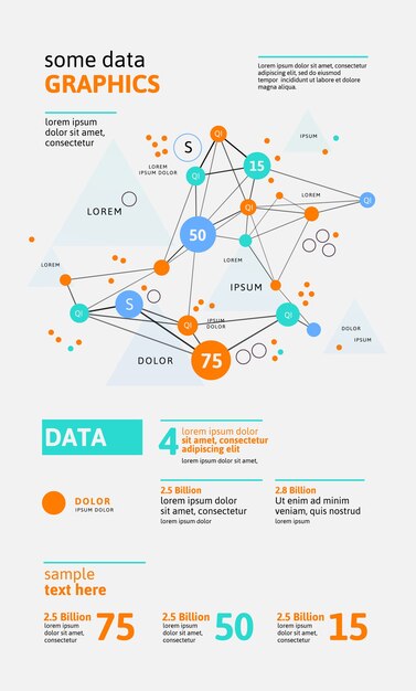 Infographie futuriste. Information esthétique. Visualisation graphique de fils de données complexes. Graphique de données abstraites.