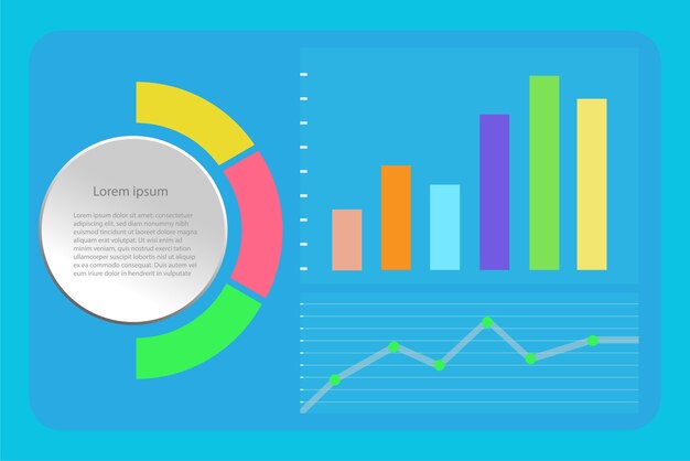 Vecteur infographie de graphique d'entreprise et bannière de cercle.