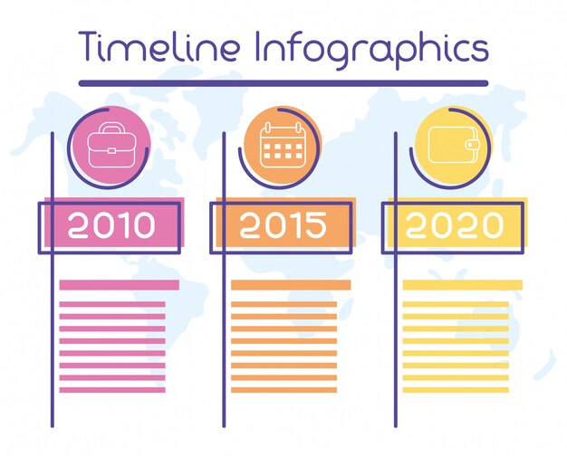 Vecteur infographie de ligne de temps circulaire d'affaires avec des années